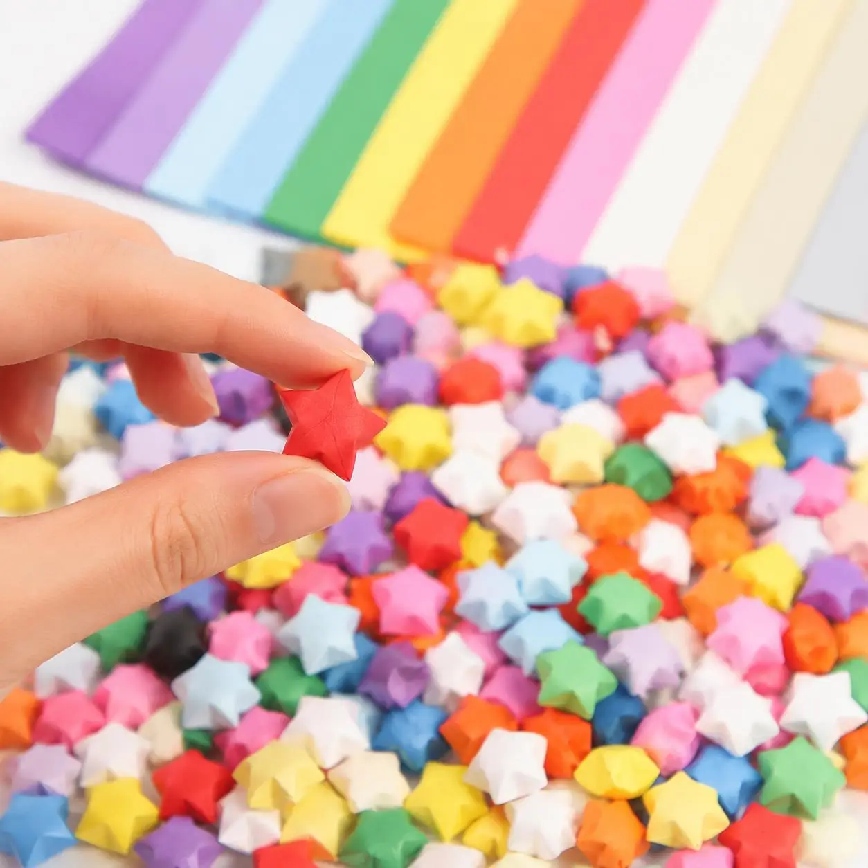 540PCS Star Origami Strips Multi-Color & Gradient Shades for Party Decorations, Wedding DIY Ornaments & Creative Displays TMZ