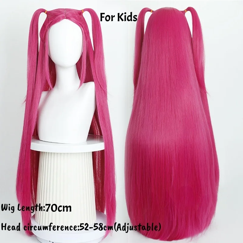 Pelucas de Cosplay de Anime Kpop para niñas, pelo trenzado largo morado para mujeres, peluca corta negra con 2 bollos para disfraz de fiesta de Halloween