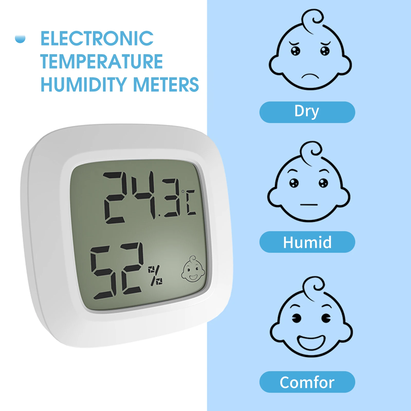 Indoor Hygrometer Thermometer Accurate Mini Humidity Monitor with Magnetic Electronic Temperature Humidity Meters for Home