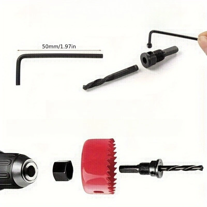 1 Set Hole Saw Set, Hole Saw Kit, 8 Saw Blades 3/4