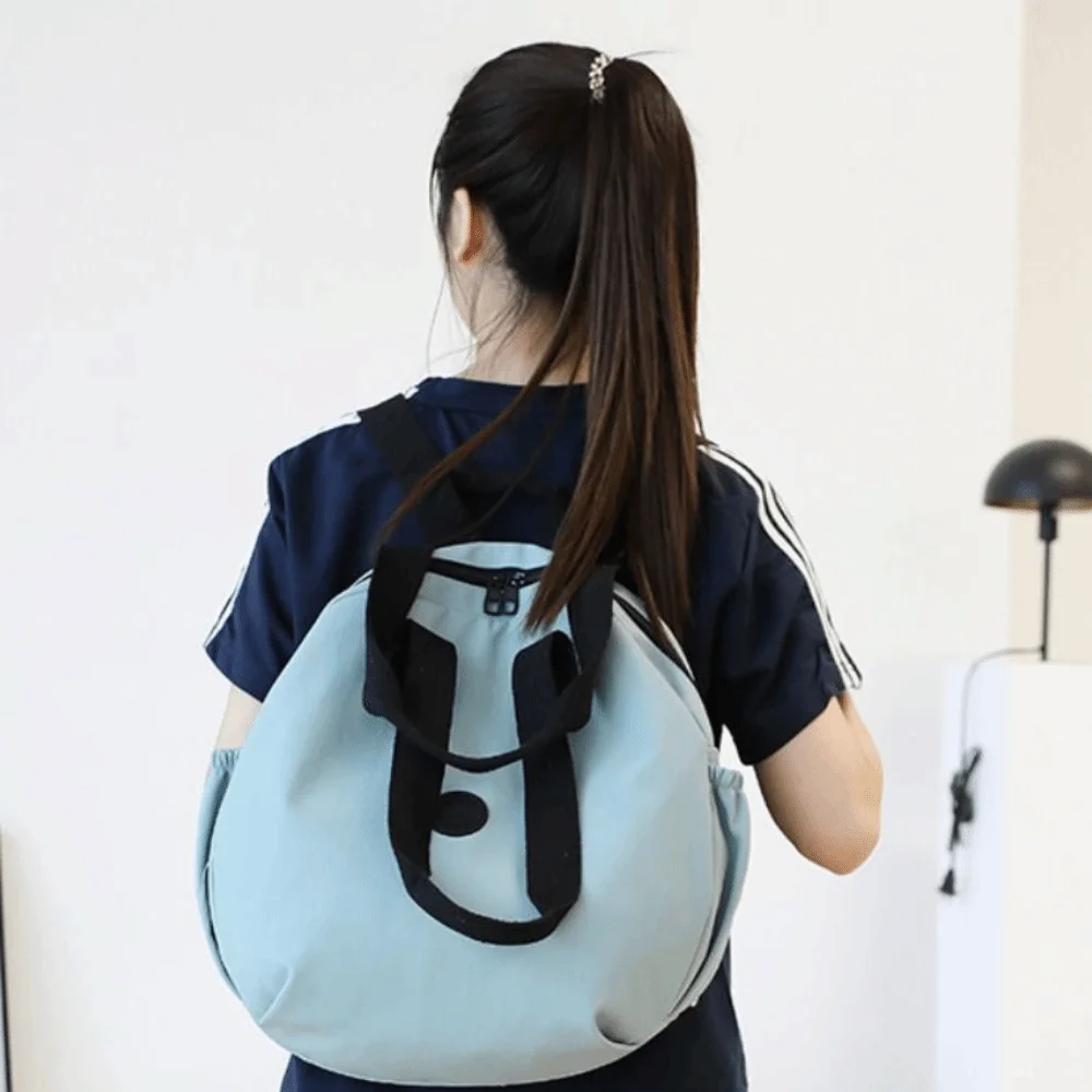 

Cute Korean Style Swimming Nylon Backpack Solid Color Nylon Round Shape Shoulder Bag Tote Bag Large Capacity Fitness Bag Girls