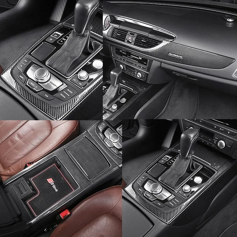 

for Audi A6 A6L car accessories interior modification center console decoration carbon fiber original accessories 2012-2018