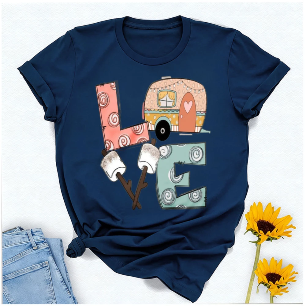 Whimsical Design Featuring A Cozy Retro Love Camper Shirt Travel Trailer Camping Adventure Toasted Marshmallows Letters Tee