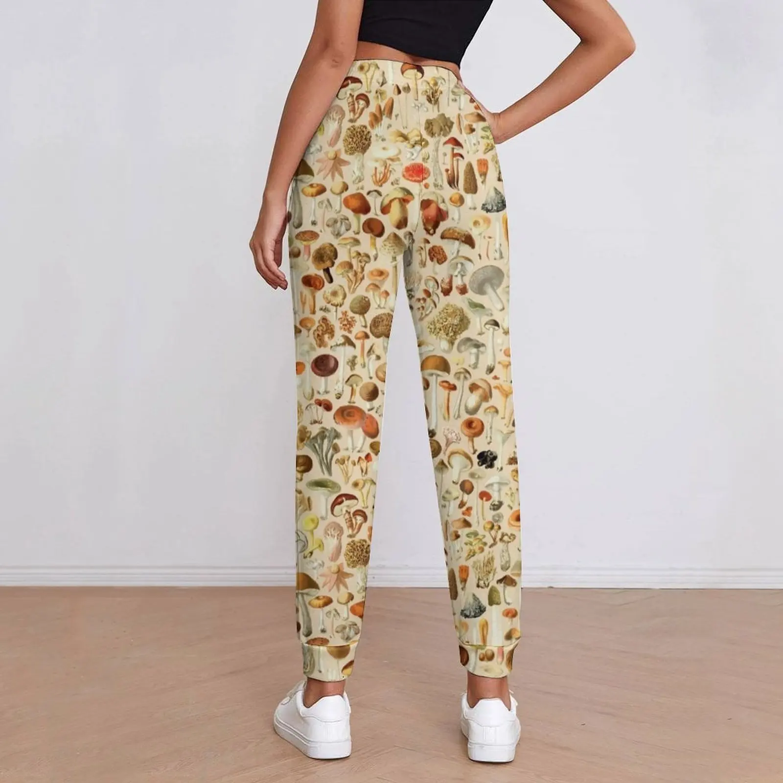 Vintage Mushroom Pants Edible Print Home Sweatpants Spring Graphic Streetwear Big Size Trousers Birthday Gift