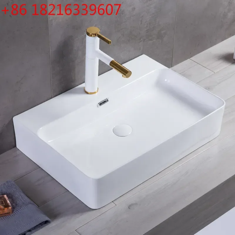 YAOSquare Ceramic Wash Basin Oval Art Sink for Hotel Home Balcony Bathroom Vanity Countertop Modern Design