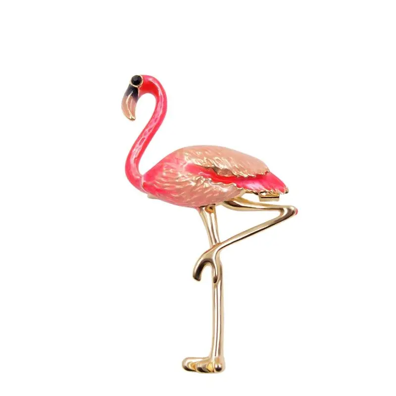 CINDY XIANG Cute Enamel Flamingo Brooches Unisex Women and Men Pin Bird Animal Broches Fashion Dress Coat Accessories