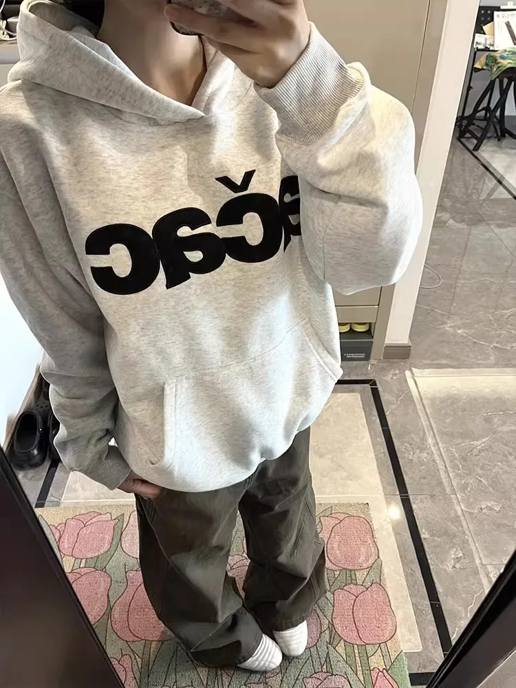 

Ретро-худи с вышивкой и нашивками в американском стиле, женская свободная толстовка для осени и зимы, новая модель, для отдыха и релаксации, парная куртка