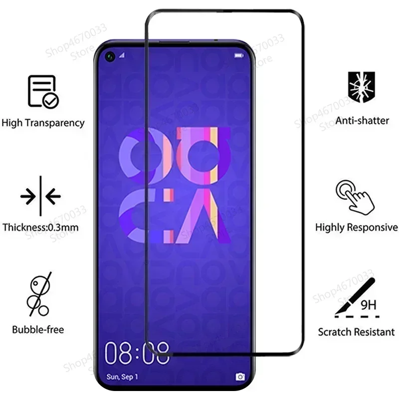 9D กันรอยหน้าจอ4ชิ้นสำหรับ Huawei nova 5T 8 SE 7 6 SE 8i 7i กระจกนิรภัยป้องกัน6สำหรับ Huawei P Smart Z 2019 2021 2020