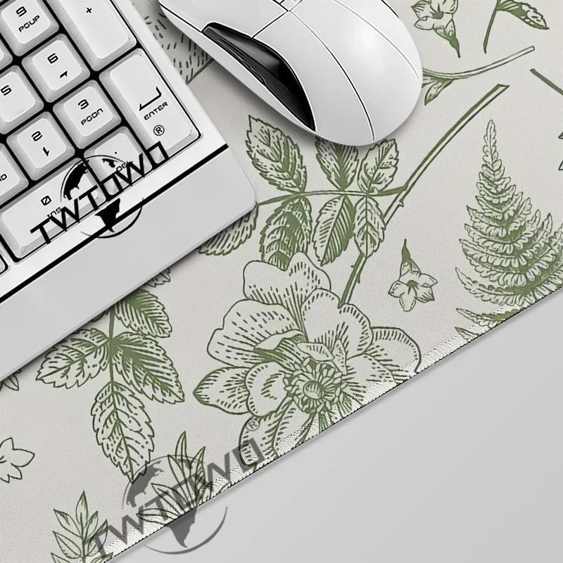 Mouse Pad Green Rabbit Flowers And Grass Gamer XL Home Computer Large Mousepad XXL MousePads Carpet Office Laptop Mouse Mats