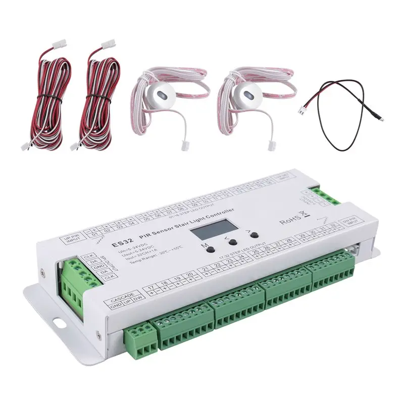 A01F-32CH ES32 PIR Sensor Stair Light Controller Human Body Infrared Inductive Switch Stair Lamp Control For Single Color