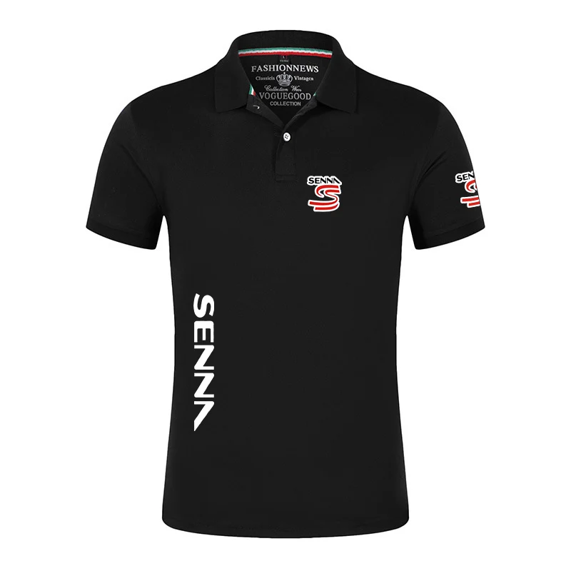 Ayrton Senna 2022 Herren Neue Sommer Heiße Kurze Ärmel Druck Polos Shirts Business Revers T-Shirts Baumwolle Schnell Trocknend Sport Tops
