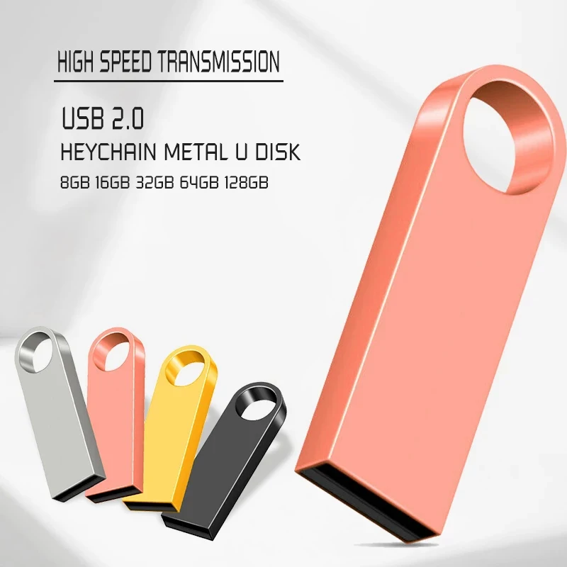 Unidad Flash USB 128 de Metal, Pendrive de 64gb, 2,0 gb, 32GB, 16GB, 8GB, 4GB, disco U, 256GB, 512GB