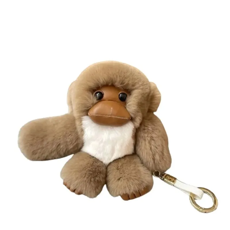 Lucky Little Monkey Cute Rex Rabbit Hair Long Arm Monkey Car Keychain Pendant Cute Plush Doll Bookbag Pendant Gift - Image 5