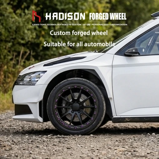 HDBL31 Custom Wrapped Carbon Beadlock Wheels 15 16 17 18 Inch 5x100 Durable Rally Rims For Skoda Fabia Rally2