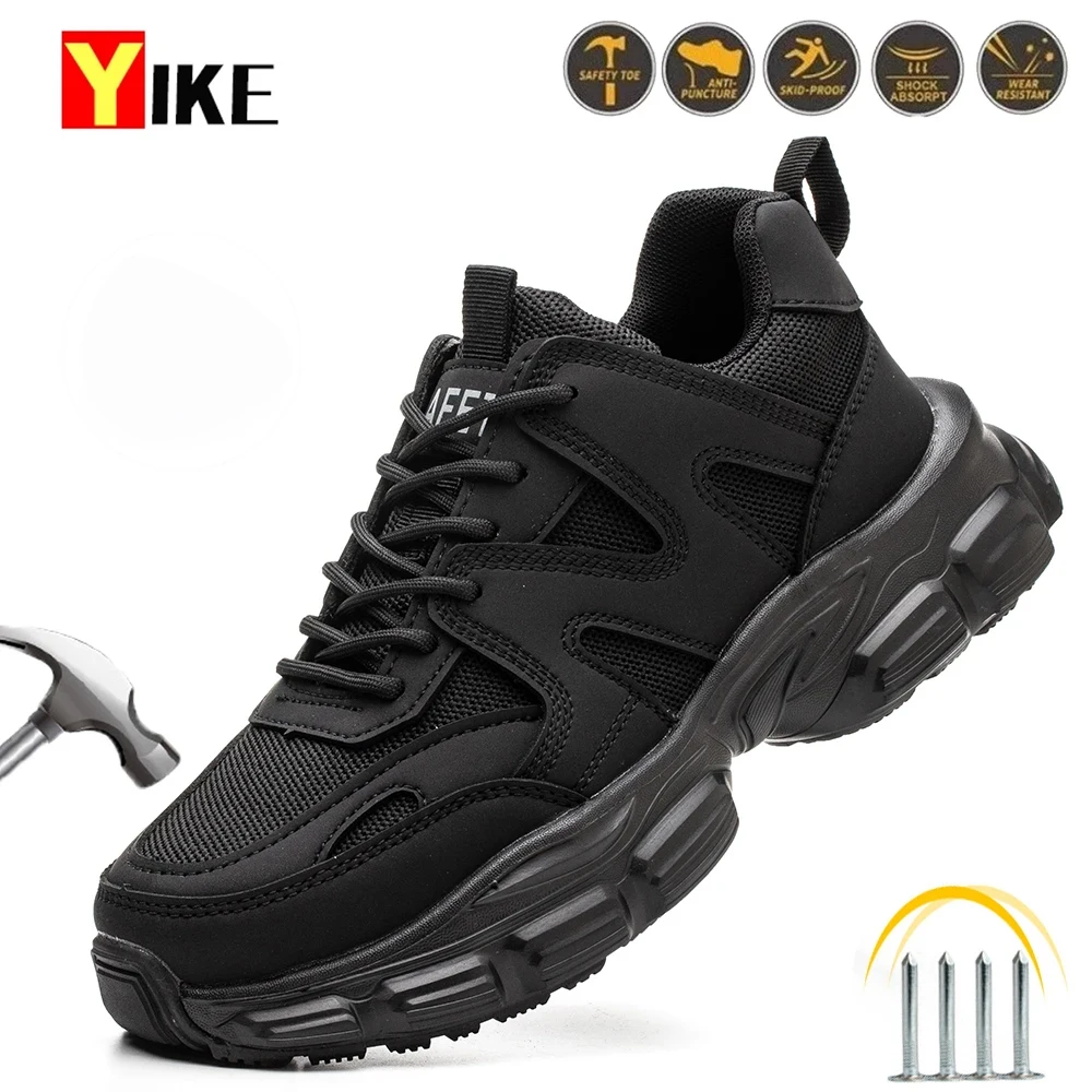 New Women Safety Shoes Anti-smash Anti-puncture Work Shoes Breathable Lightweight Work Sneakers Indestructible Women Shoes Boots