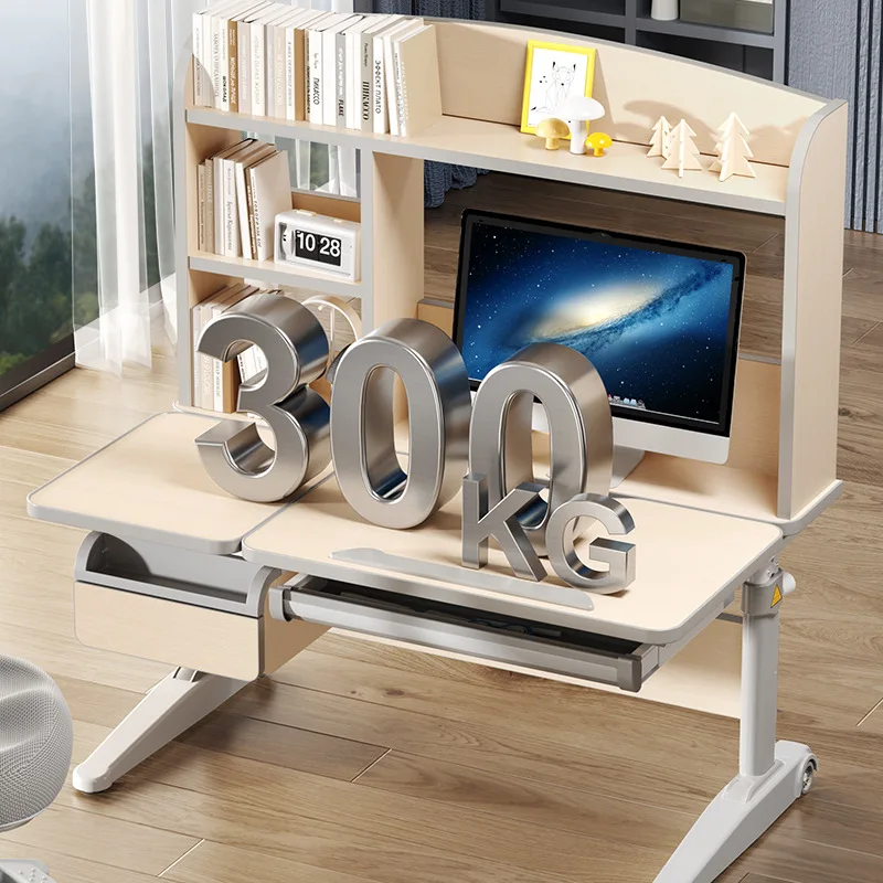 

Middle school student study table computer table children's solid wood desk home primary school writing table and chair set
