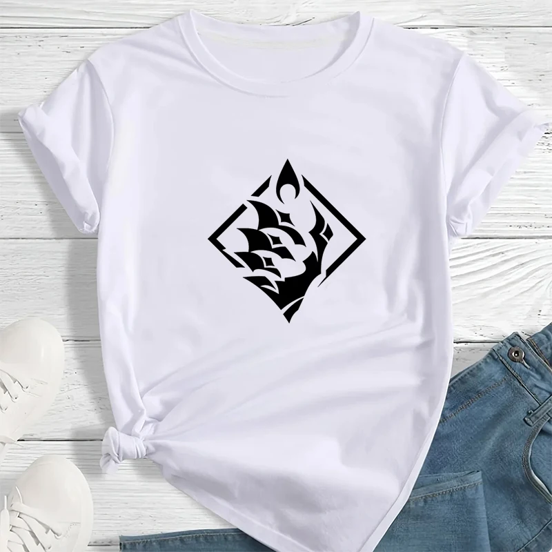 

Genshin Impact Women T-shirt Fashion Harajuku Arlecchino Graphic Retro Short Sleeve T Shirt Unisex Anime Casual Y2k Clothes Top