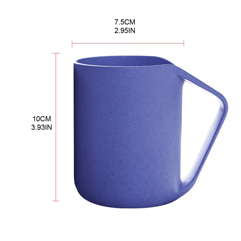 4 Colors Eco-friendly Healthy Wheat Straw Biodegradable Plastic Cup Mug for Kitchen Water Coffee Milk Juice Tea