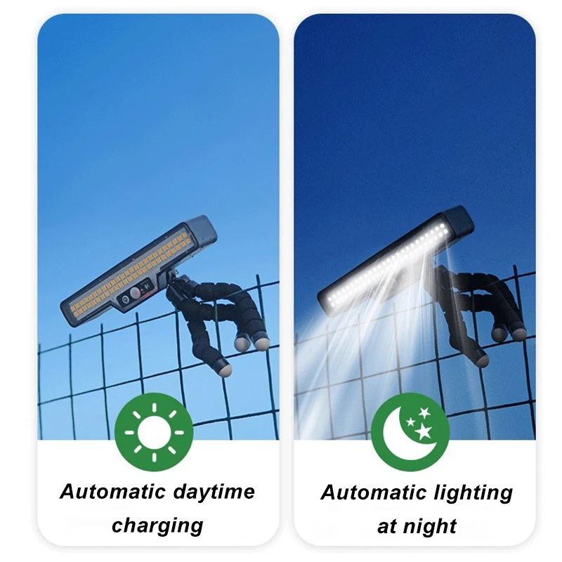 

IP44 Waterproof Motion Sensor Solar Lights Adjustable Angle with Octopus Stand Fence Lights for Garden Camping Patio Deck Gate