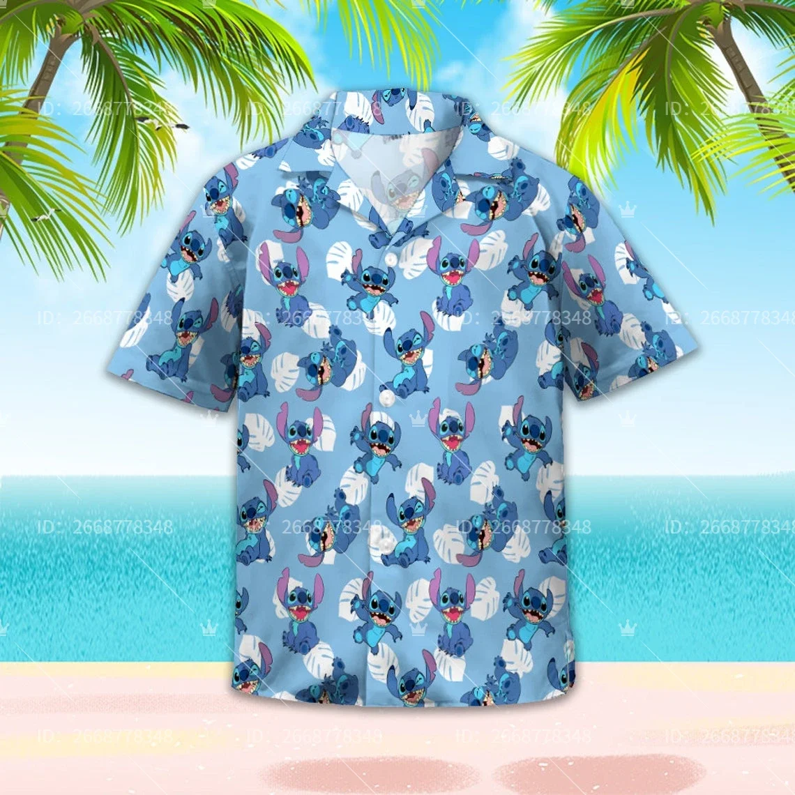 Disney-camisa hawaiana de Lilo y Stitch para hombre y mujer, camisa hawaiana de Disneyland para vacaciones, Tops