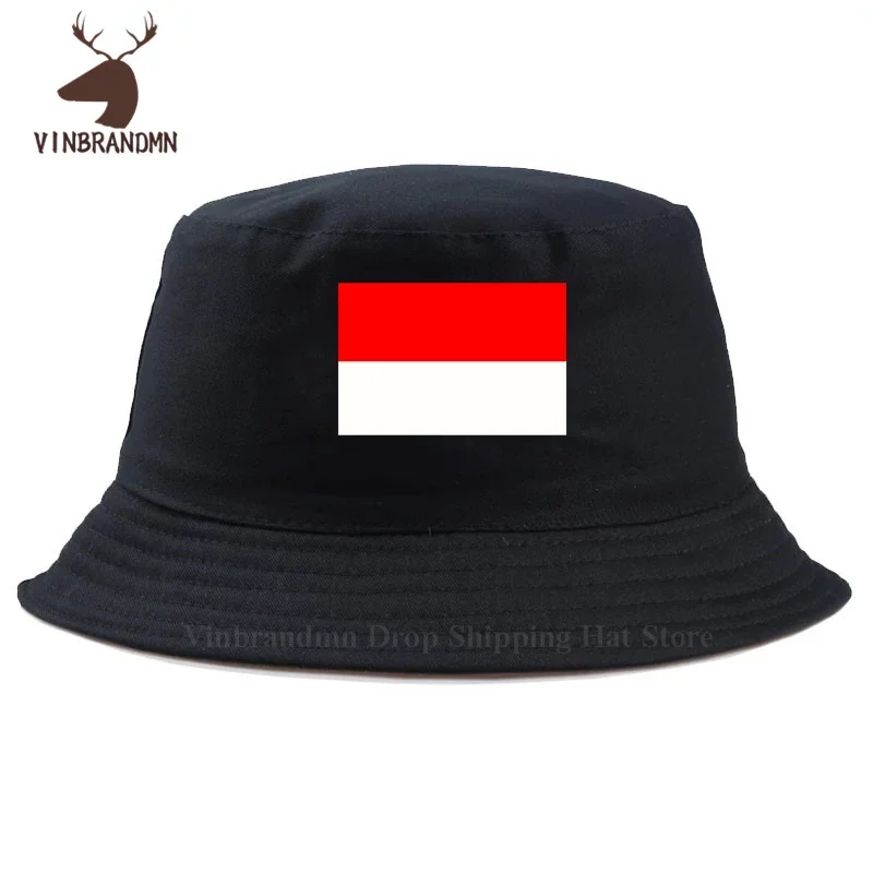 2024 hot sale fashion Indonesia country Flag bucket hat Indonesia country Flag summer baseball caps 100% cotton hip hop sun hats