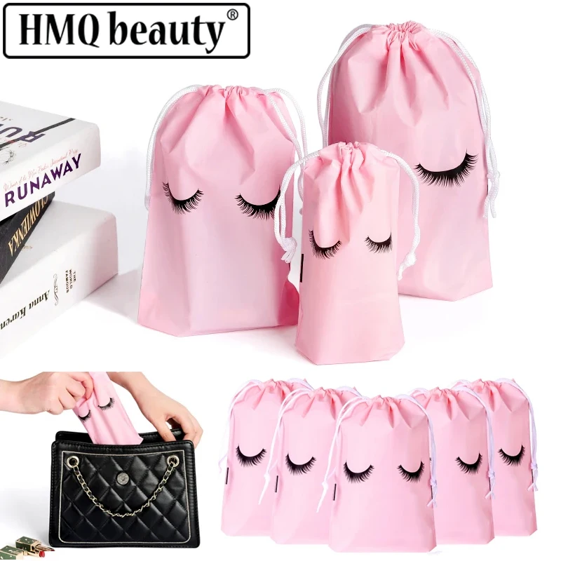 

200PCS Eyelash Aftercare Bags False Eyelashes Accessories Storage Drawstring Lash Extension Bag Toiletry Pouch Waterproof