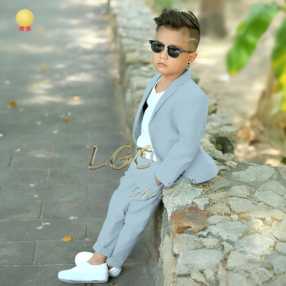 Boys' 2-piece casual suit (top + pants), suitable for boys aged 2 to 16 years old, customized suit