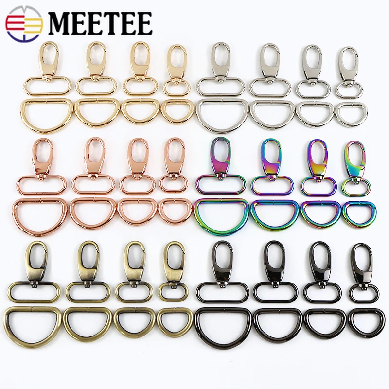 

2-5Sets 20-38mm Metal Buckles for Bag Strap Keychain Swivel Lobster Clasp Pet Collar D Ring Connector DIY Hardware Accessories