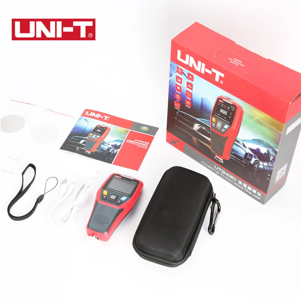 UNI-T UT343D/343A/343E Digital Coating Thickness Gauge Meter Tester Range 0 to 1250um with USB Data Function