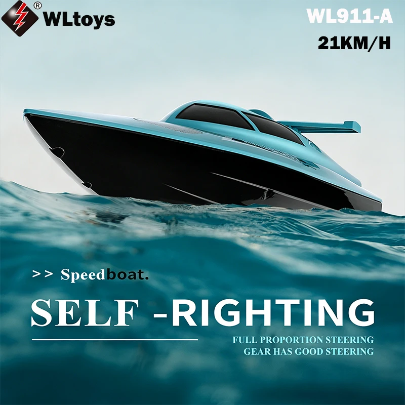 

WLtoys WL911-A High Speed RC Boat 2.4Ghz 21KM/H 370 Brushed Motor Racing Boat with Automatic Righting System Ideal Gift Toy