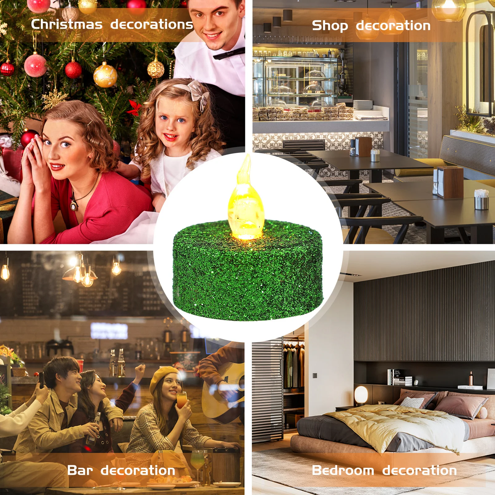 

12Pcs LED Tealight Candles Flameless Lights with Realistic Glow for Home Wedding Party Holders Decor