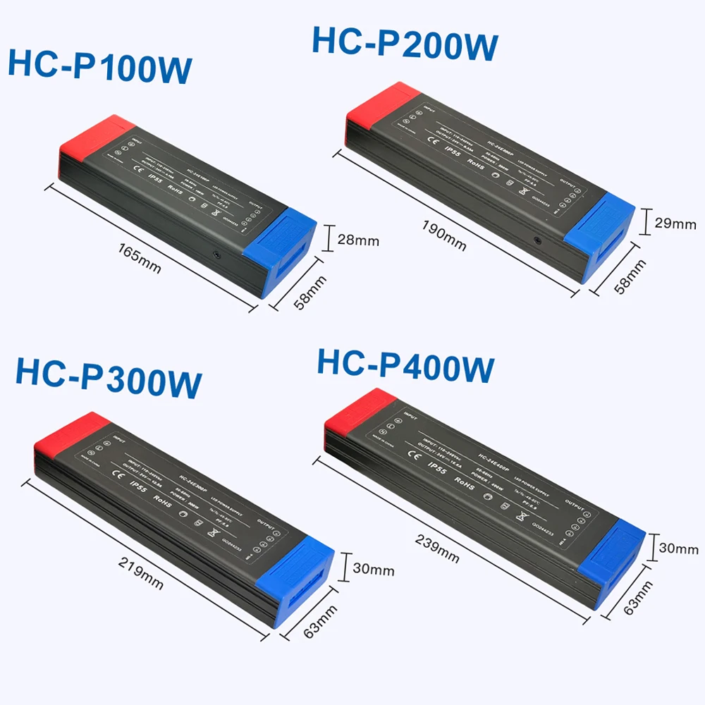 Switching Power Supply DC 12V 24V 100W 200W 300W 400W Light Transformer AC 110-220V Source Adapter SMPS For LED Strips CCTV