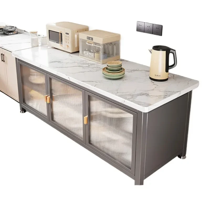 

Kitchen Slate Shelf Multifunctional Floor-to-ceiling Multi-layer Storage Microwave Oven Edge Storage Cabinets