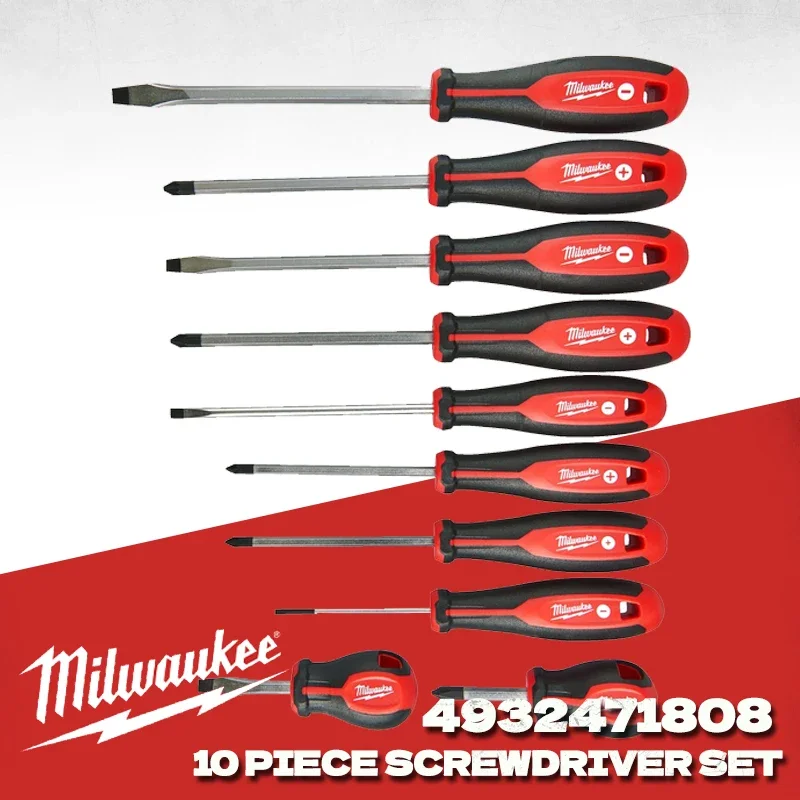 

MILWAUKEE 4932471808 Набор трехлепестковых отверток из 10 шт. Многоцелевая крестовая/шлицевая отвертка Milwaukee Ручные инструменты