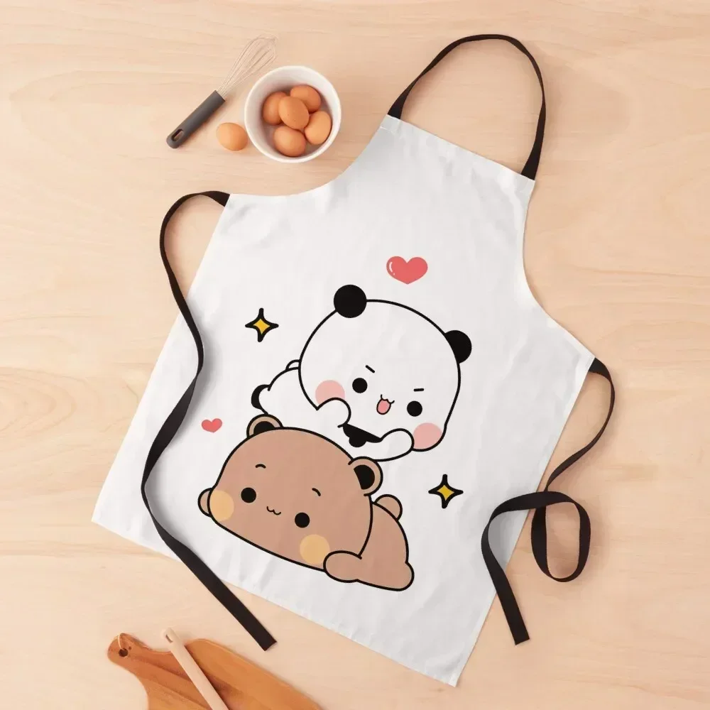 

CUTE COUPLE LOVE, PANDA BEAR HUG Apron Children'S Teacher Nursing Kitchen Accessories 2022 Apron