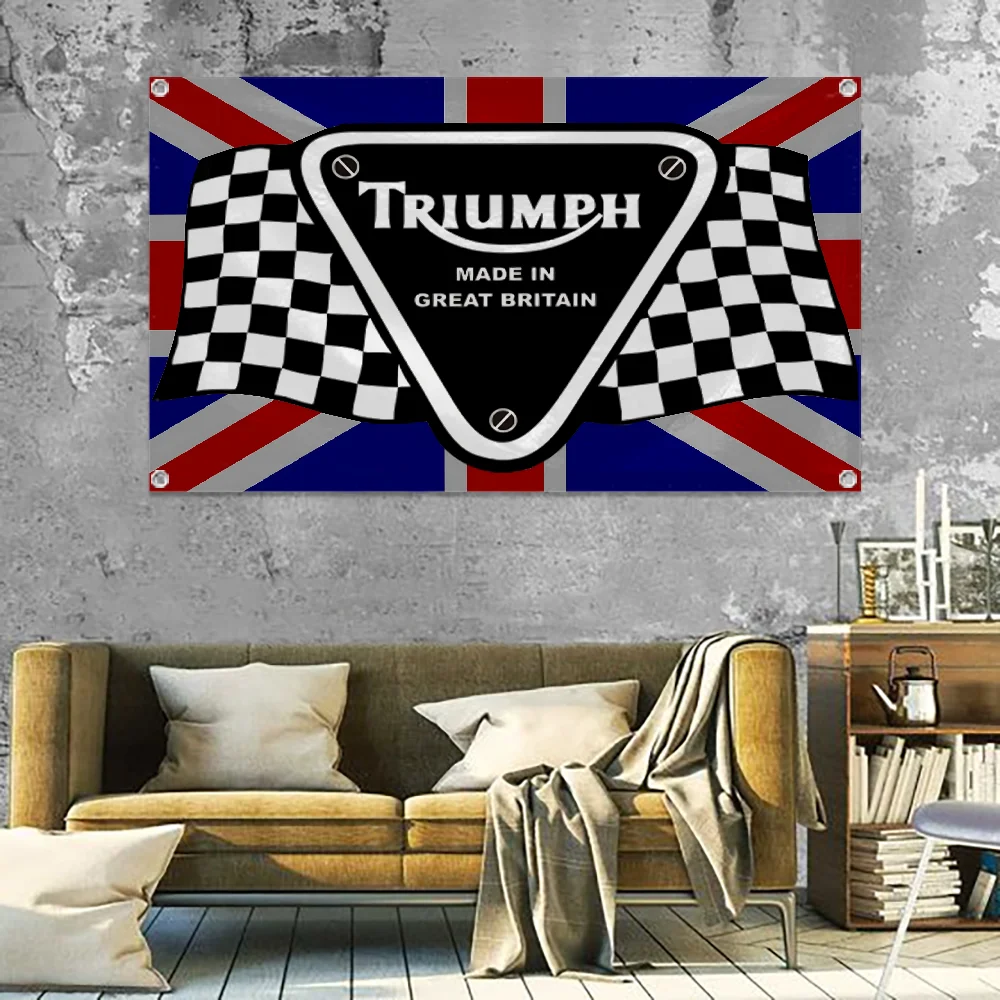 Room Decoration Hanging Flags Garden Flag Banner Small Hand-held Flag Wall Decor T-TRIUMPH-H Garage Flags for Bedrooms Tapestry