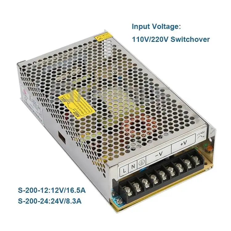 

S-200 Switching Mode Power Supply Single Output Combine Voltage 200W 5/12/15/24/48V Metal Shell Aluminum