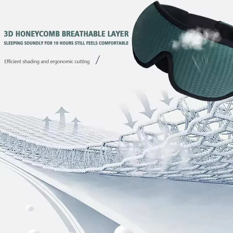 Maschera per gli occhi per il sonno con contorno 3D adatta per i dormienti laterali -100% oscurante, morbida e antistress - Adatta per i viaggi in pisolino, lo yoga