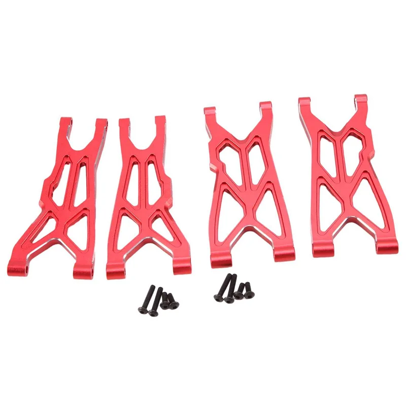 Metal Front and Rear Suspension Arm Set for ARRMA 1/10 Big Rock 3S 1/8 3S 550 RC Car Upgrades Parts,Red