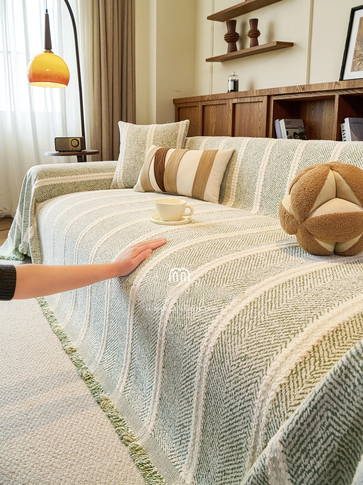 

Ретро-чехол-плед для дивана, цельный, полностью закрывающий, в скандинавском стиле, тканевый защитный чехол для дома, на все сезоны