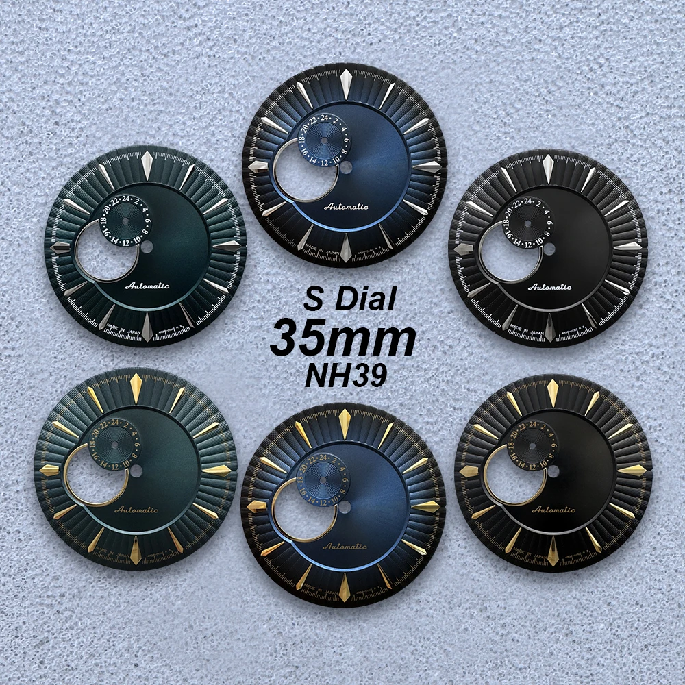 

35mm S Logo Cocktail Dial Fit NH39 Japanese Movement Red High-Quality New Hollow out Watch Modification Accessories