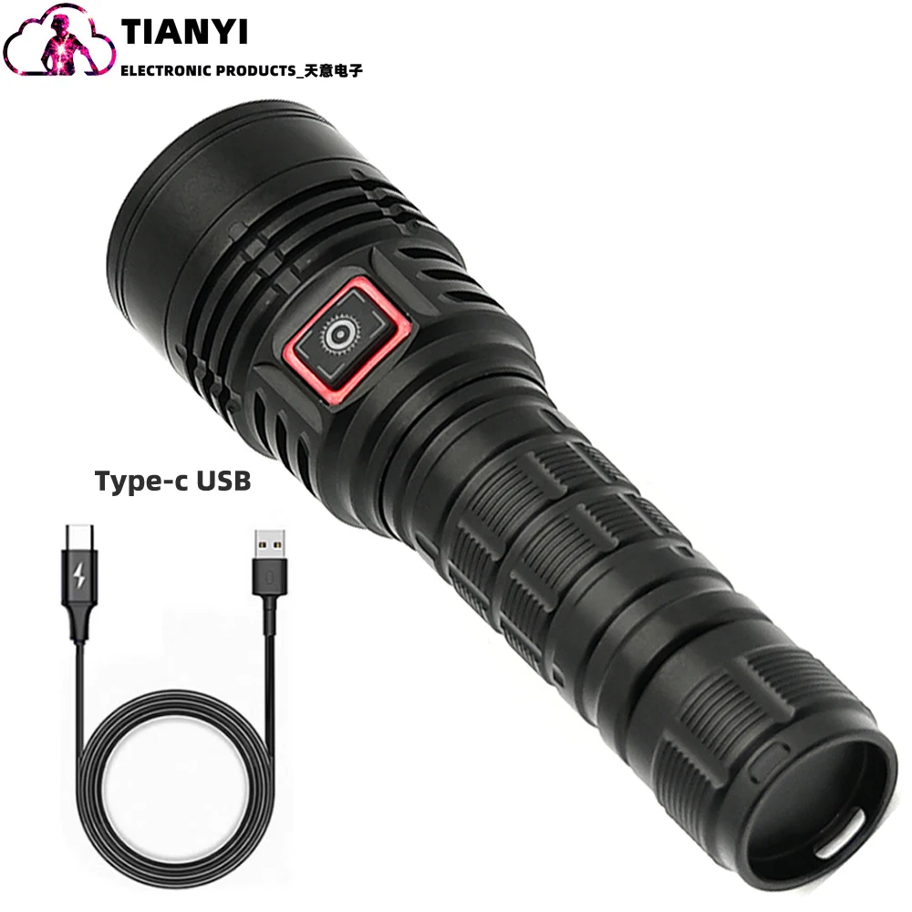 Strong outdoor lighting fill light at night special flashlight fall resistant with 21700 lithium battery charging