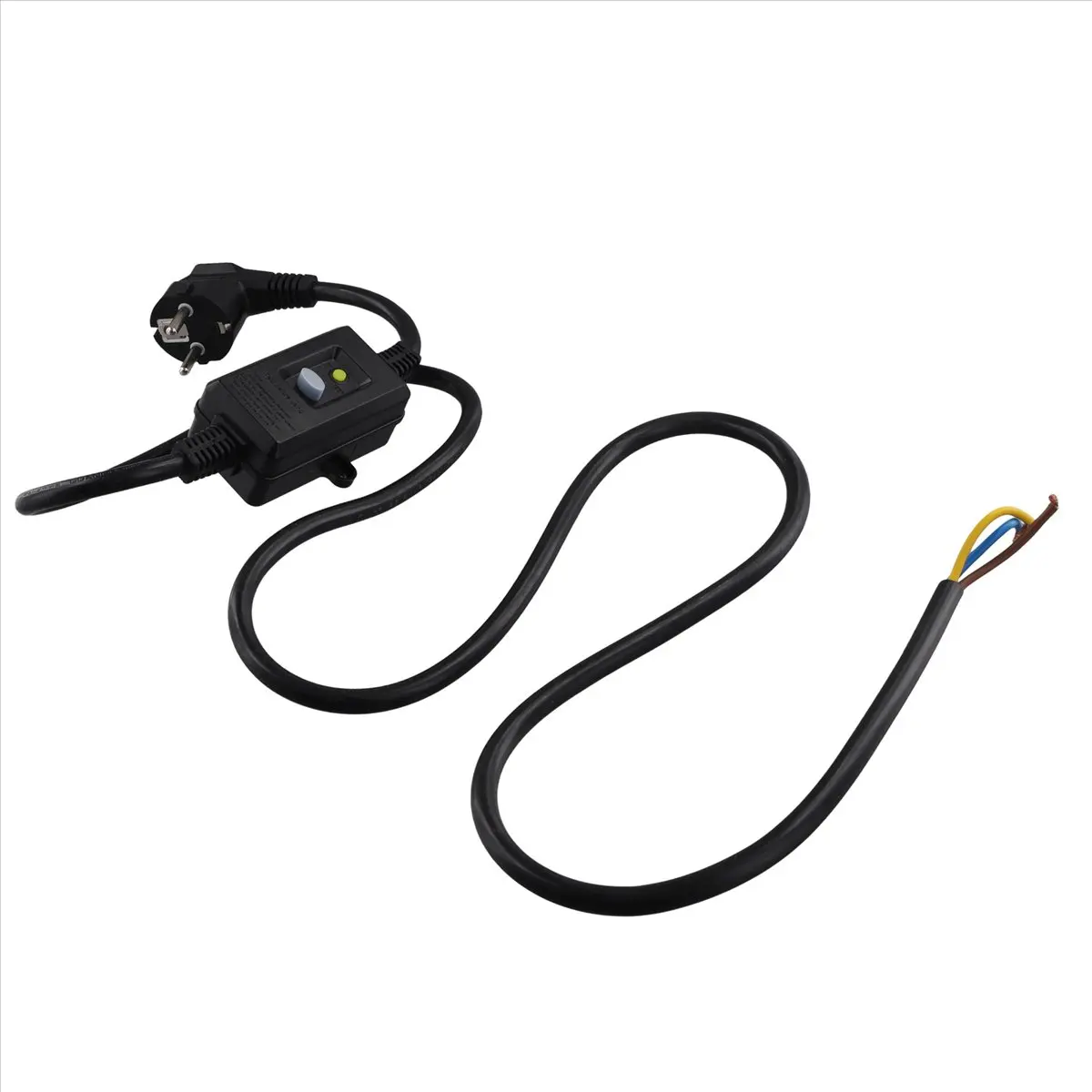 AA77 NEW  FI Circuit Breaker Socket Residual Current Circuit Breaker Plug with Cable,Personal Protection Adapter EU Plug Black