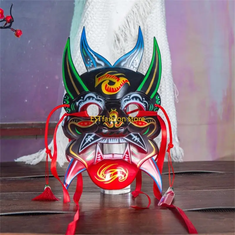Y5GC Unisex Masquerade Mask Hand Painted Nuo Operas Mask Cosplay Mask Party Mask Gift