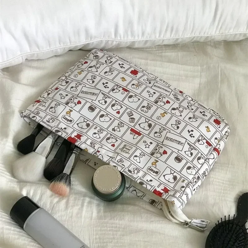 Snoopy File Folders Cartoon Mini Tablet Keypad Storage Bags Cosmetic Bag Student Stationery Organizer Pouch Zipper Document Bag