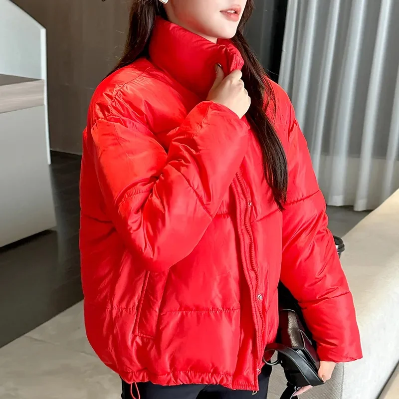 2024 New Winter Korean Style Cotton Coat Women\'s Thicken Puffer Jacket Cropped Versatile Stylish Cotton-padded Trendy Parkas