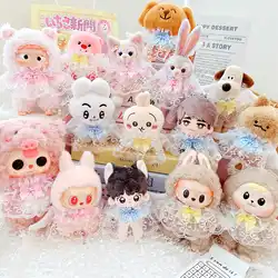 Cute Mini Idol Doll Clothes, Kawaii Lace Dress with Wing, Plush Doll Changing Clothes, Game for Girls, Collection Gifts, 10cm