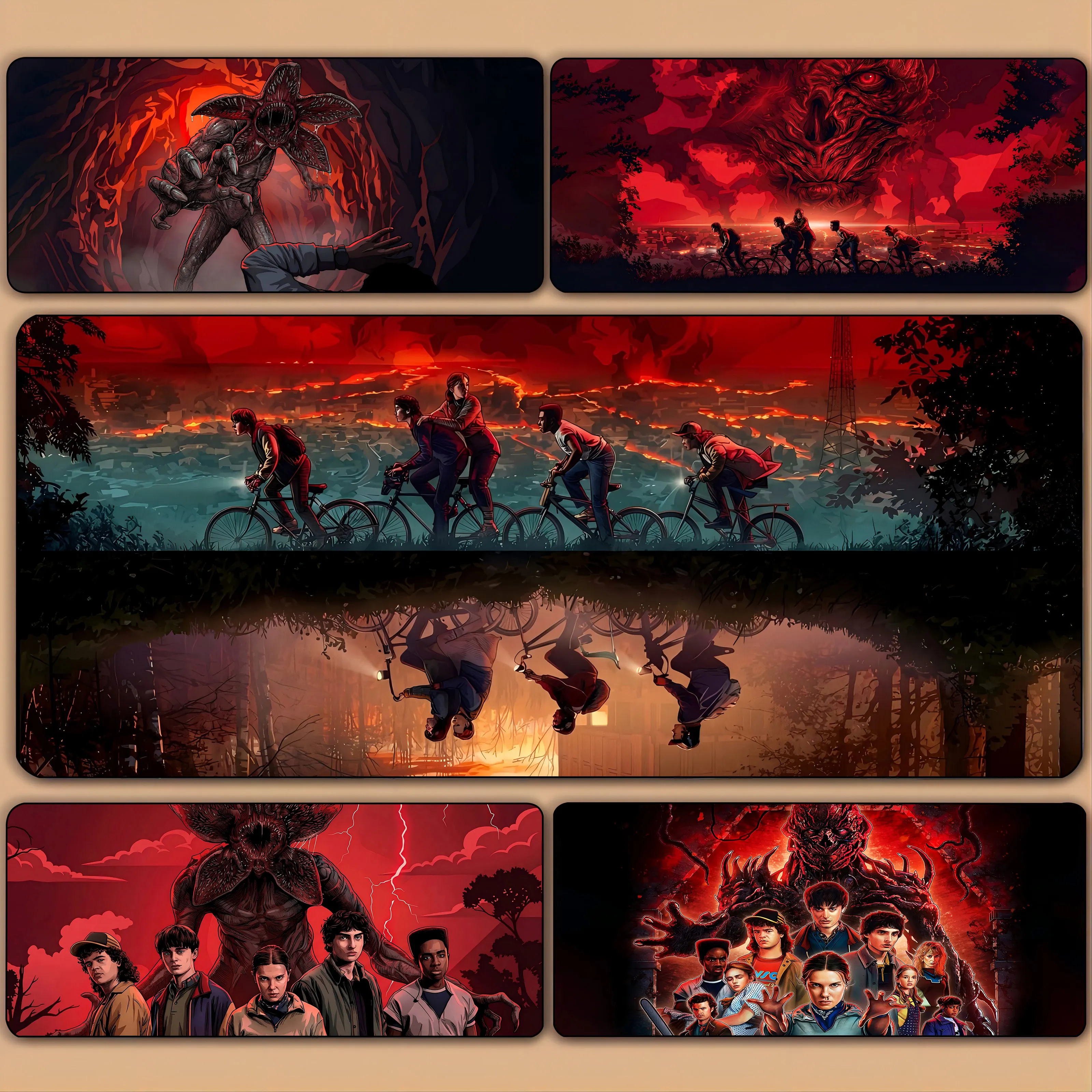 Hot Science Movie Stranger Mousepad, HD-Druck, Computer-Gamer, rutschfeste Mausunterlage mit Verriegelungskante, XXL 90 x 40 cm, Tastatur-PC-Schreibtischunterlage