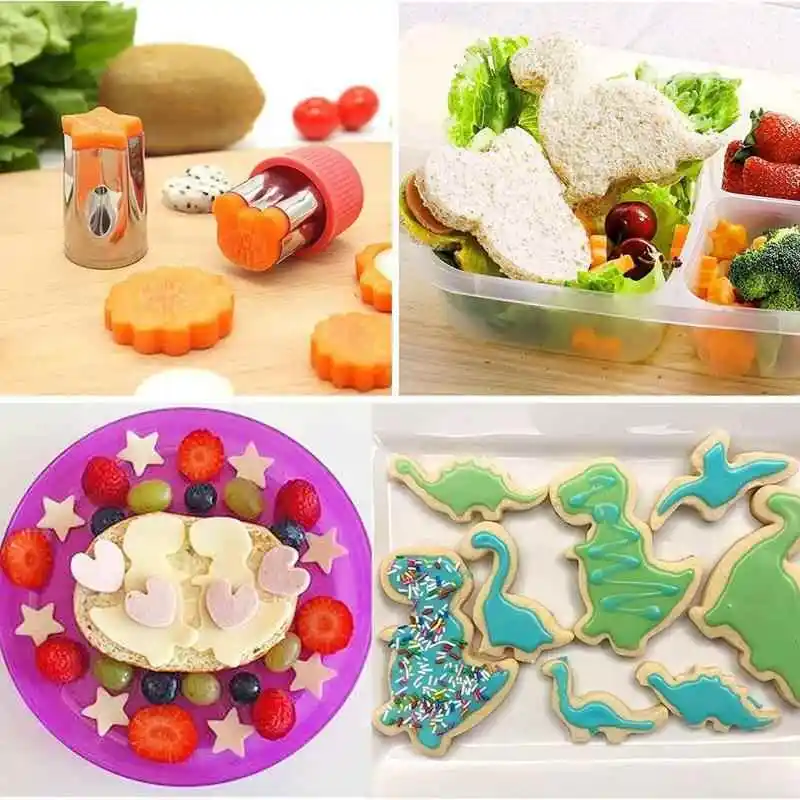 New 34-Piece Set Crab Dinosaur Fruit Embossing Press Flower 34-Piece Set Three-Mode Printing Fruit Pattern Baking Mold Kitche...
