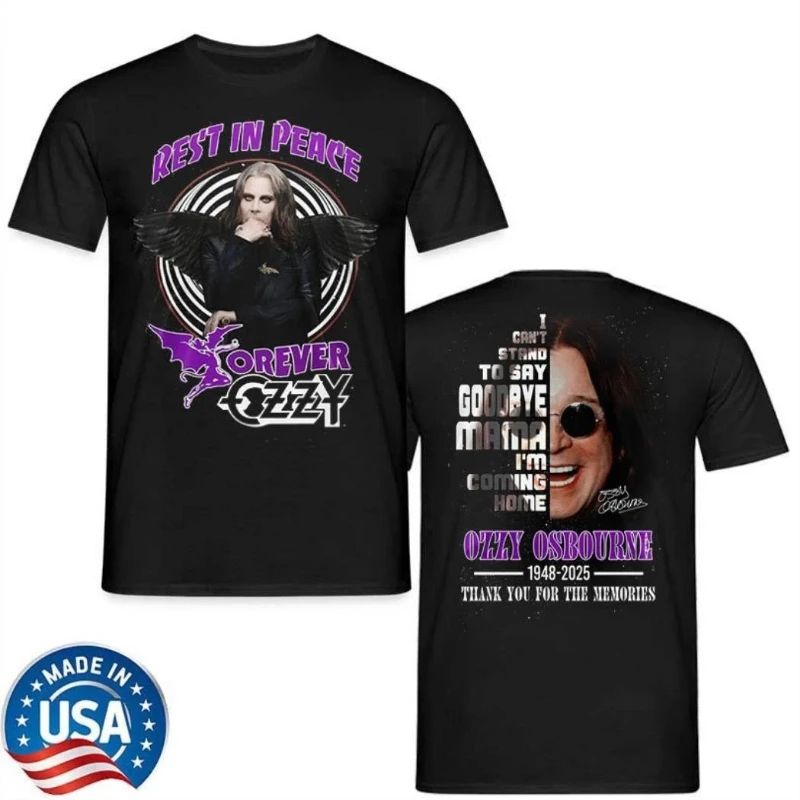

Новая футболка для мужчин и женщин, повседневная одежда Ozzy Osbourne 1948-2025, спасибо за воспоминания, повседневная удобная с короткими рукавами и принтом